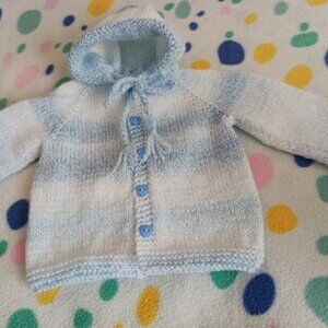 Infants Hand Knit Hooded Sweater  #9